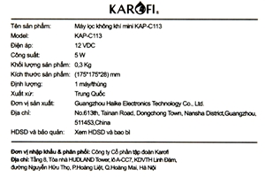 Máy lọc không khí mini Karofi KAP-C113